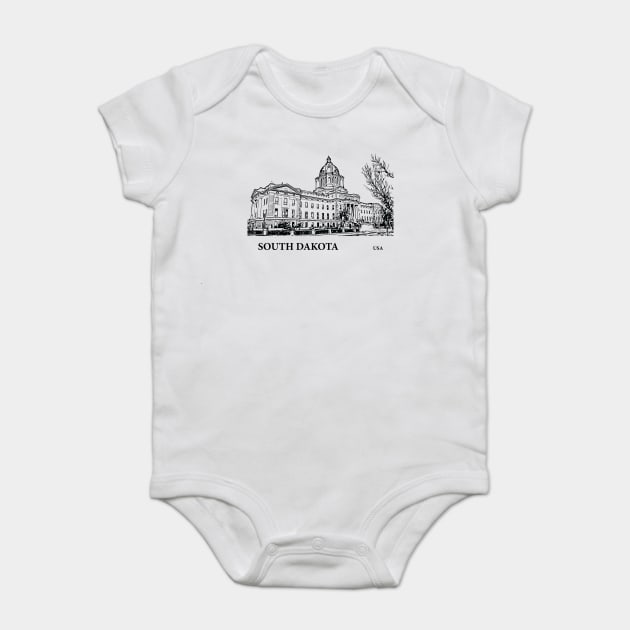 South Dakota State USA Baby Bodysuit by Lakeric
